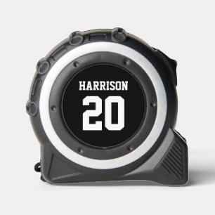 Mètre Ruban Varsity sports blanc noir nom d'équipe