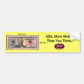 Metric Money Bumper Sticker
