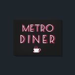 Metro Art Deco Diner Sign<br><div class="desc">Metro Art Deco Diner Sign Metro is a popular name for diners. This Diner sign in white, red and black is a perfect accessory for your stylish house. Art Deco was a pastiche of many different styles, sometimes contradictory, united by a desire to be modern in the early nineteenth century....</div>