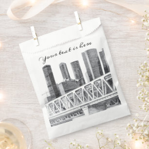 Metro bridge Pencil drawing Favour Bag