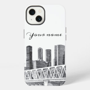 Metro bridge Pencil drawing iPhone 13 Case