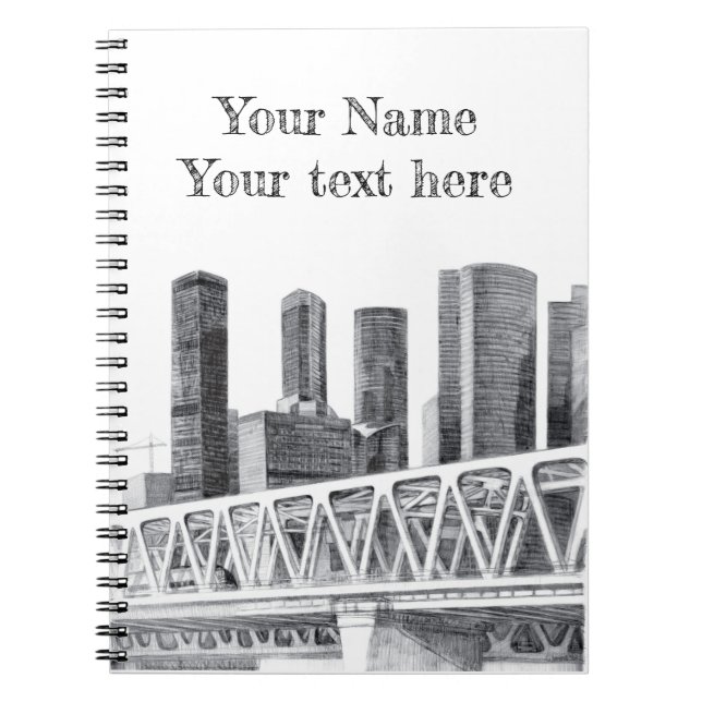 Metro bridge Pencil drawing Notebook (Front)