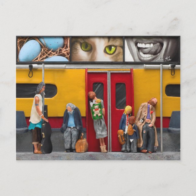 Métro / Carte postale Voyageurs seuls (Devant)
