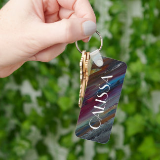 Metro Customizable Name  Keychain