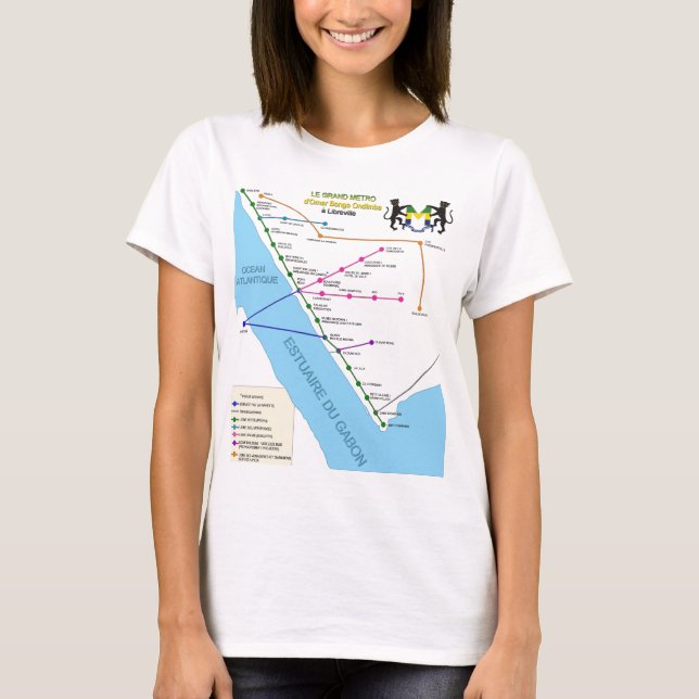 Métro Libreville Gabon d'OBO de T-shirt de dames (Devant)