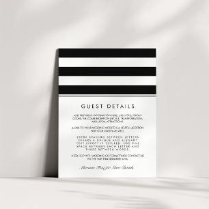 Metro Stripe Guest Information Card Black
