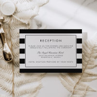 Metro Stripe Reception Card | Black