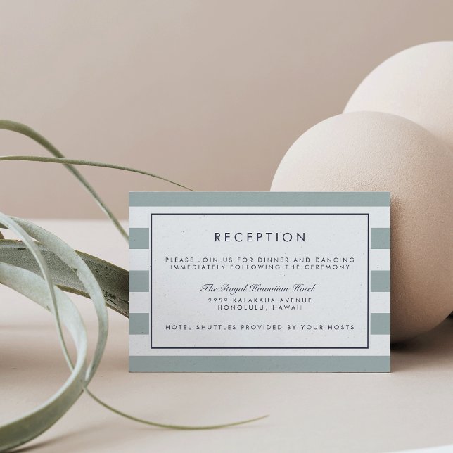Metro Stripe Reception Card | Greyed Jade (Creator Uploaded)