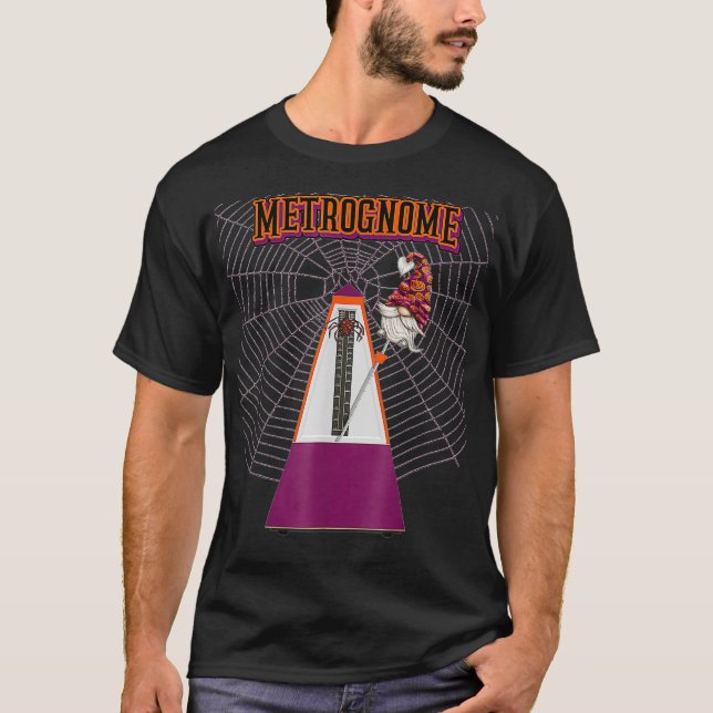 Metrognome  halloween gnome pun for musicians T-Shirt (Front)