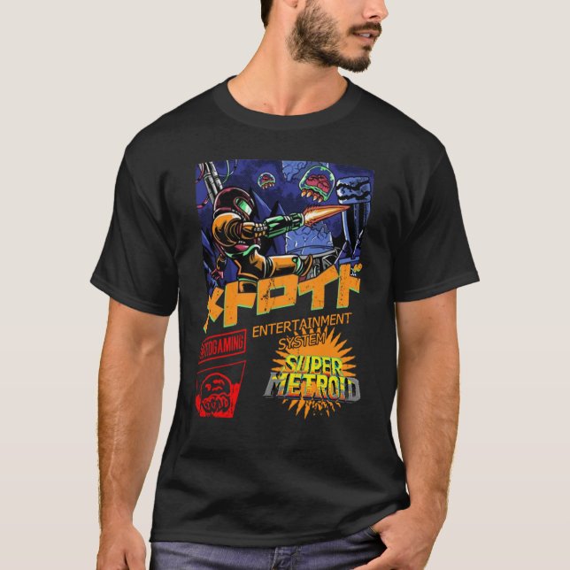 Metroid Dread Retro design graphic Samus T-Shirt (Front)