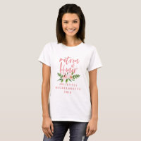 Métron rose d'honneur t-shirt d'aquarelle fleurie