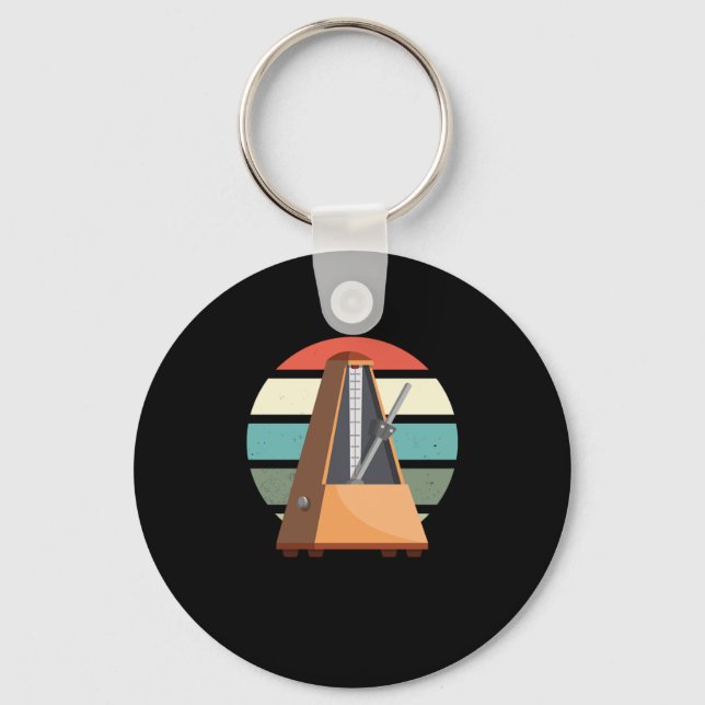 Metronome Retro Musician Music Piano Player Pianis Keychain (Front)