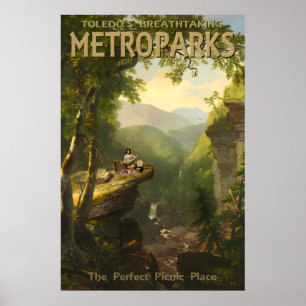 MetroParks Toledo Ohio Travel Poster Picnic Doodle