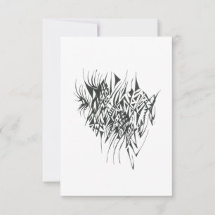 Metropolis Black White Abstract Tribal Tattoo Art Thank You Card