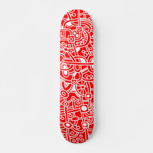 Metropolis I - White on Red Skateboard