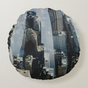 Metropolis III Round Pillow