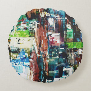 Metropolis Round Pillow