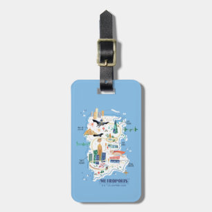 Metropolis Story Book Map Luggage Tag