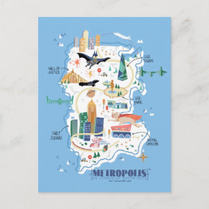 Metropolis Story Book Map Postcard