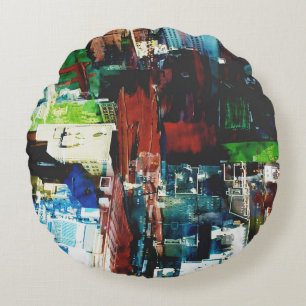 Metropolis VIII Round Pillow