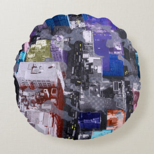 Metropolis VIIII Round Pillow