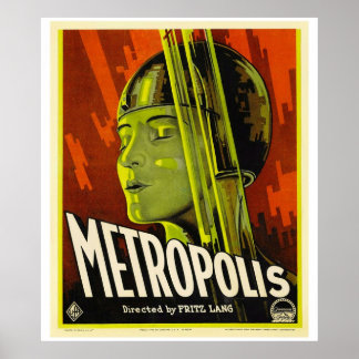 Metropolis Vintage SciFi Film by Fritz Lang Poster