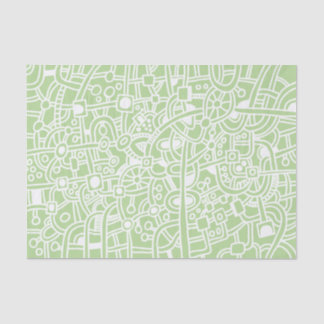Metropolis - White on Pale Green Tissue Paper