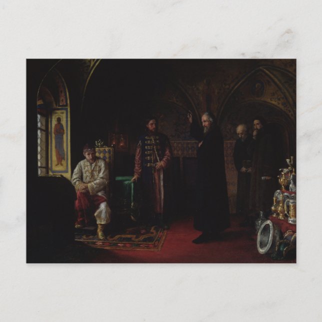 Metropolitan Philip of Moscow  with Tsar Ivan Postcard (Front)