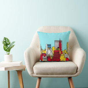 Metropolitan Skyline Urban Architecture Travel Throw Pillow