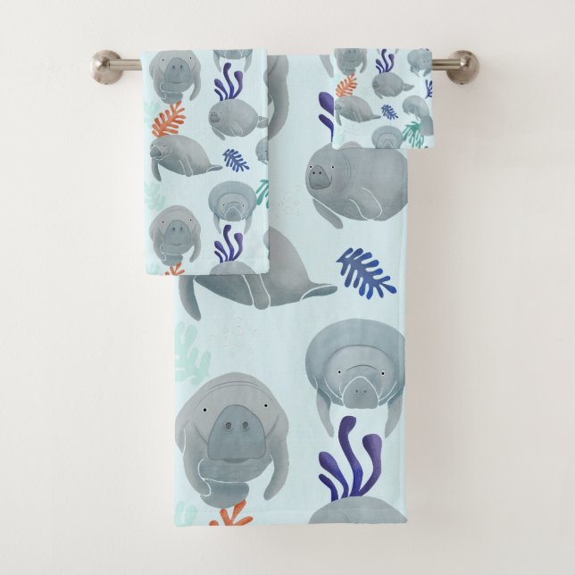 Mets Manates Avec Bulles Motif - Bleu Clair (En situation)