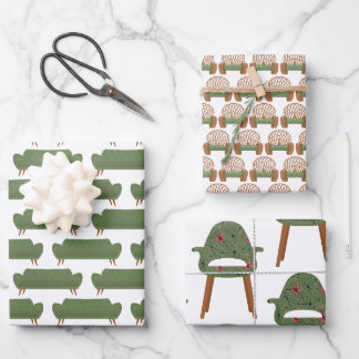 Meubles du milieu du siècle en papier d'enveloppem