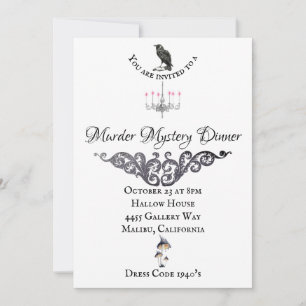 Meurtre Mystère Dîner Invitation