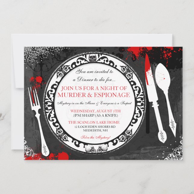 Meurtre Mystère Dîner Invitation (Devant)