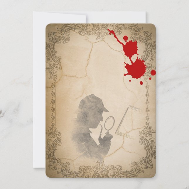 Meurtre Mystère Invitations Modèle Vintage (Devant)