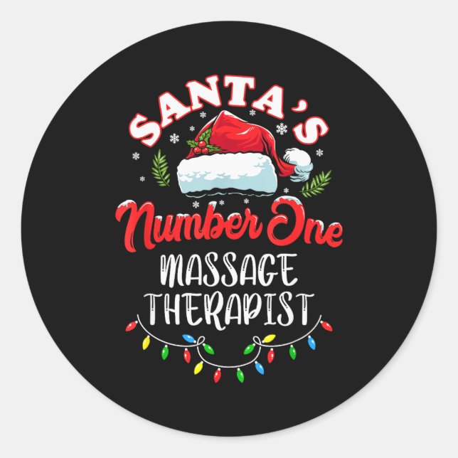 Meuse Christmas Gift Santas Number One Mage Theras Classic Round Sticker (Front)