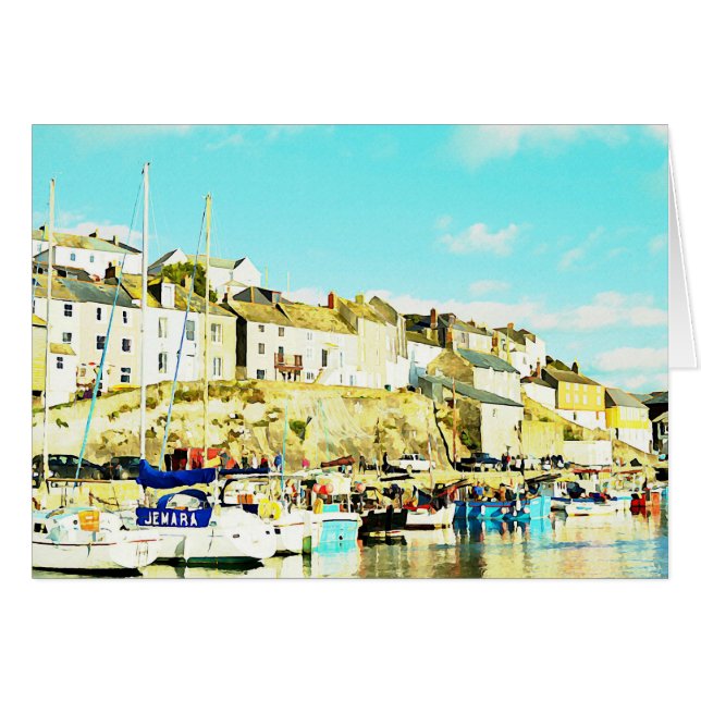 Mevagissey Cornwall Angleterre Aquarelle (Devant horizontal)
