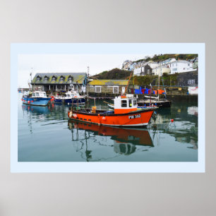 Mevagissey harbour in Cornwall Poster