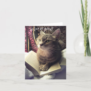 Mew Did it! Cat Pun Studying Graduation Card