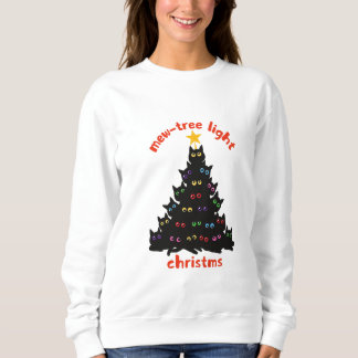 mew tree lights christmas sweatshirt