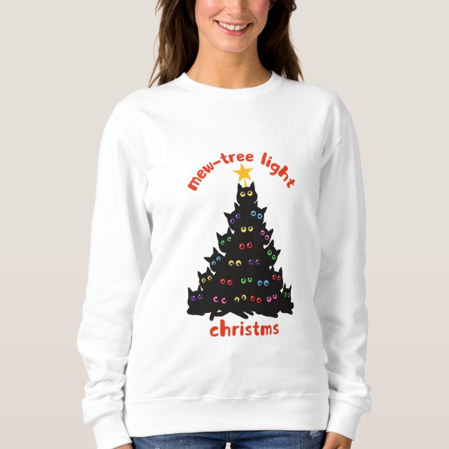 mew tree lights christmas sweatshirt (Front)