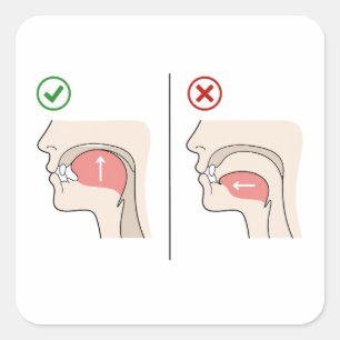 Mewing Guide Jawline Looksmaxxing Meme Square Sticker