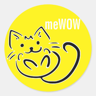meWOW Cat Yellow Good Job Customizable Sticker