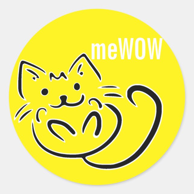 meWOW Cat Yellow Good Job Customizable Sticker (Front)