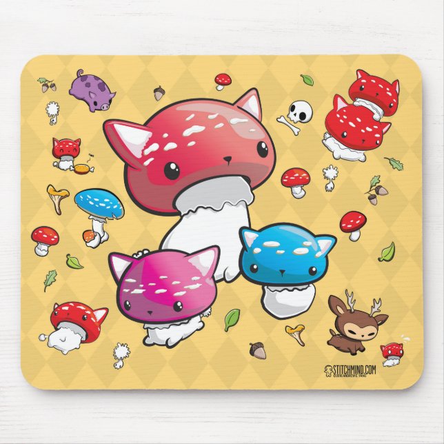 Mewshroom Decoration Mousepad (Front)