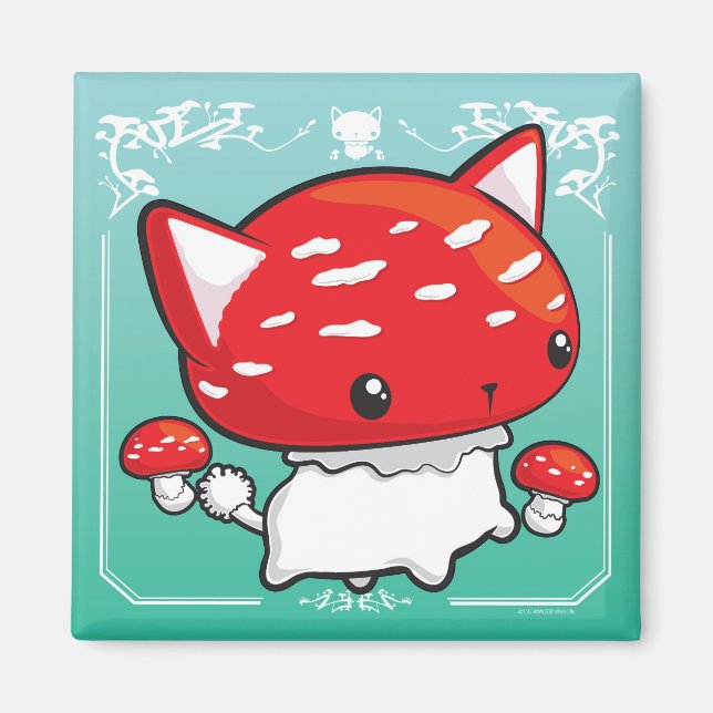 Mewshroom turquoise aimant mignon champignon de ch (Devant)