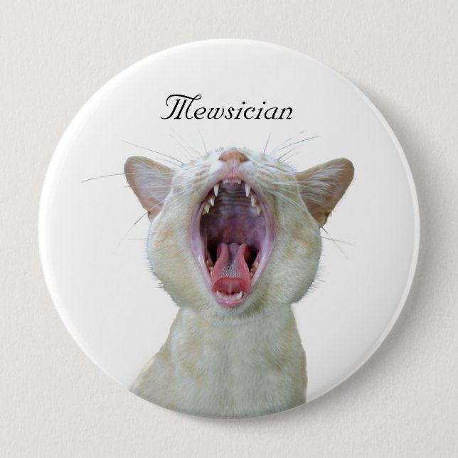Mewsician 4 Inch Round Button (Front)
