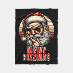 Mewy Rizzmas Funny Santa Mewing Joke Rizz Mens Chr Fleece Blanket