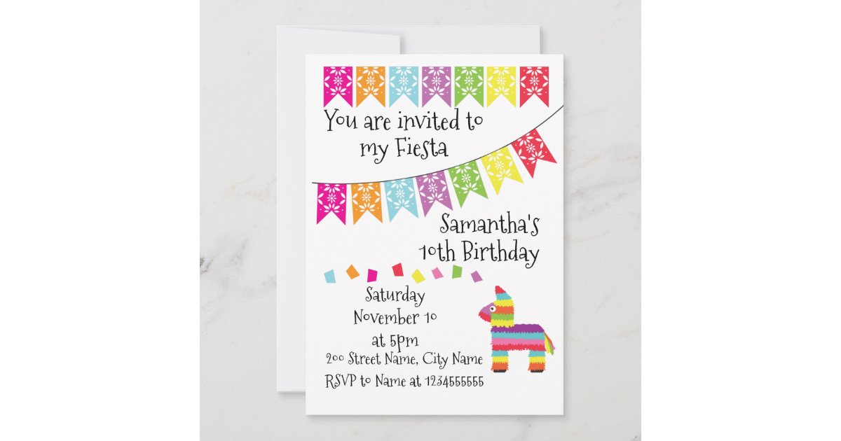 Mexian Pinata Fiesta Happy Birthday Invitation Zazzle Mexian Pinata Fiesta Happy Birthday Invitation Zazzle
