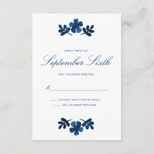 Mexicain Otomi épousant la carte de RSVP - bleu