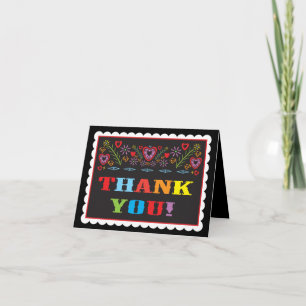 Mexicaine Fiesta Papel Picado Merci cartes de note